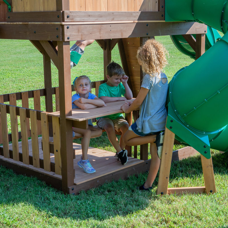 somedayスタースプリグスツールDX ブラウン Backyard Discovery Skyfort II Cedar Wood Swing Set with Spiral